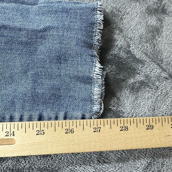 Kut from the Kloth Jeans Womens 4 Blue Crop Straight Leg Raw Hem Denim Pants - Picture 13 of 14